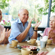 Picture of retired seniors in a retirement community